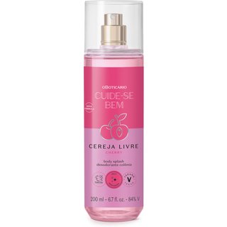 Body Splash Desodorante Colônia Cuide-se Bem Cereja Livre 200ml