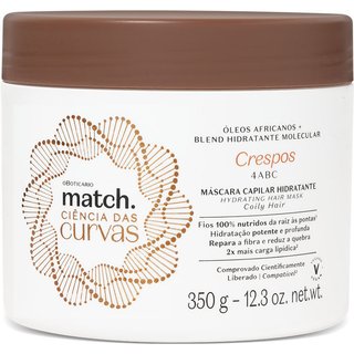 Máscara Capilar Hidratante Match Ciência das Curvas Crespos 350g