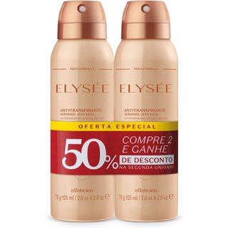 Kit Desodorante Antitranspirante Aerossol Elysée 2x75g/125ml