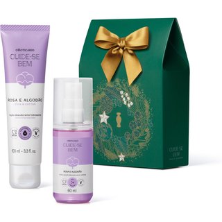 Mini Kit Presente Natal Cuide-se Bem Rosa E Algodão (2 itens)