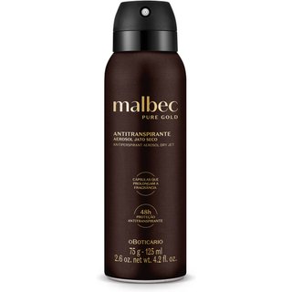 Desodorante Antitranspirante Aerosol Malbec Pure Gold 75g/125ml