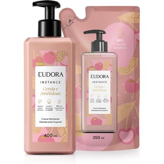 Combo Instance Cereja e Amêndoas: Loção Corporal 400ml + Refil Loção Corporal 350ml