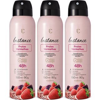 Combo Desodorante Antitranspirante Aerossol Instance Frutas Vermelhas 3x90g/150ml