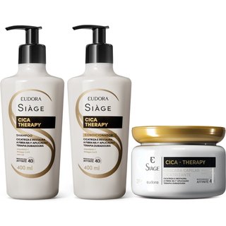 Combo Siàge Cica-Therapy: Shampoo 400ml + Condicionador 400ml + Máscara Capilar 250g