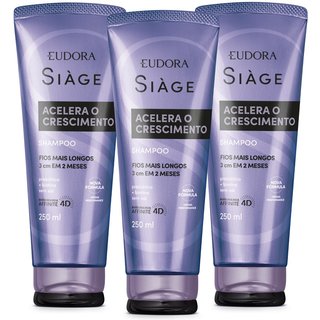 Combo Siàge Acelera o Crescimento: Shampoo 3x250ml