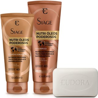 Combo Eudora: Shampoo Nutri Óleos Poderosos 250ml + Condicionador Nutri Óleos Poderosos 200ml + Sabonete em Barra Antiacne Neo Dermo 80g