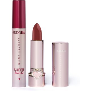Combo Niina Secrets: Batom Cremoso Love You 3g + Máscara para Cílios Super Bold 10g