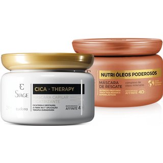 Combo Siàge Duo de Máscaras: Nutri Óleos Poderosos 250g + Cica-Therapy 250g