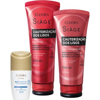 Combo Shampoo Siàge 250ml + Condicionador Siàge 250ml + Antitranspirante La Piel 55ml