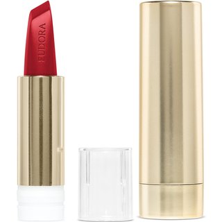 Combo Sofisticada e Envolvente: Batom Vermelho 3,4g + Case Dourado