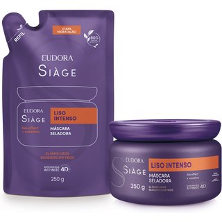 Combo Siàge Liso Intenso: Máscara Capilar 250g + Refil Máscara Capilar 250g
