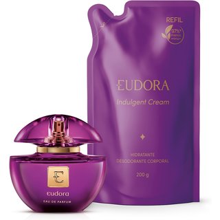 Combo Eudora EDP: Eau de Parfum 75ml + Refil Creme Hidratante Desodorante Corporal Indulgent Cream 200g