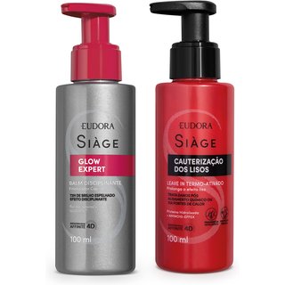 Combo Siàge Leave In e Balm: Leave-in Siàge Cauterização dos Lisos 100ml + Balm Disciplinante Finalizador Glow Expert 100ml