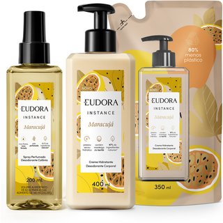 Combo Instance Maracujá: Spray Corporal 200ml + Loção Hidratante Desodorante 400ml + Refil Loção Hidratante 350ml
