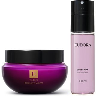 Combo Creme Hidratante Desodorante Indulgent Cream 250g + Body Spray Eudora 100ml