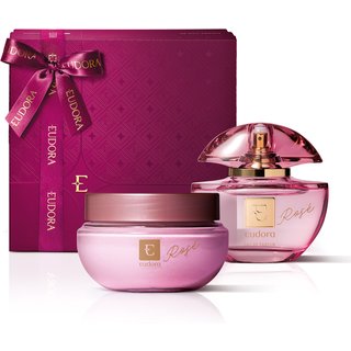 Combo Presente Eudora Rosé: Eau de Parfum 75ml + Creme Corporal 250g + Caixa de Presente