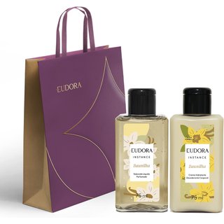 Combo Instance Baunilha Mini: Sabonete Líquido 75ml + Loção Hidratante Desodorante Corporal Baunilha 75ml + Sacola Eudora