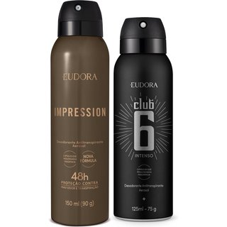 Combo Desodorante Aerossol: Impression 150ml/90g + Club 6 Intenso 125ml/75g
