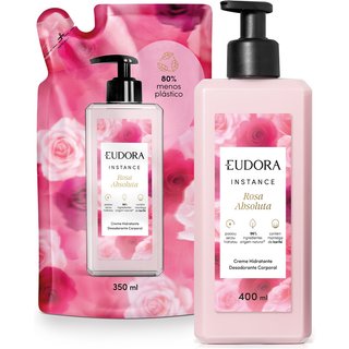Combo Hidratação Instance Rosa Absoluta: Creme Hidratante Corporal 400ml + Refil Creme Hidratante Corporal 350ml