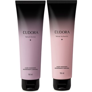 Combo Loção Hidratante Corporal Eudora Velvet: Divine 150ml + Authentic 150ml