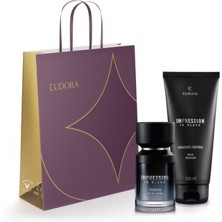 Combo Impression In Black presente: Eau de Parfum 100ml + Loção Hidratante Corporal 200ml + Sacola