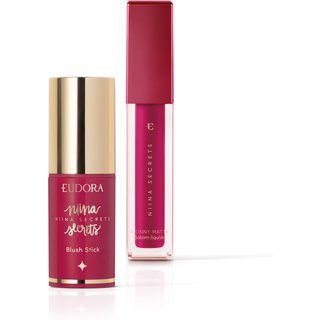 Combo Niina Secrets: Blush Stick Daily Rosa 5g + Batom Líquido Pink Peônia Skinny Matte 5ml