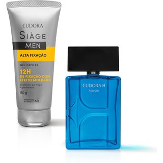Combo Eudora H Marine Desodorante Colônia 100ml + Gel Capilar Siàge Model Men 150g