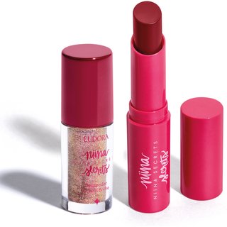 Combo Niina Secrets: Delineador Crystal Brilho Rose Gold 3g + Hidra Balm Rosa 3,2g