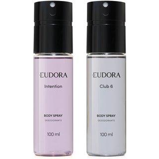 Combo Eudora: Desodorante Body Spray Intention 100ml + Desodorante Body Spray Club 6 100ml