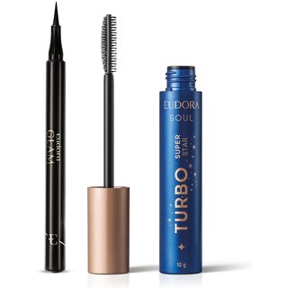 Combo Soul Glam: Máscara Cílios Super Star 10g + Caneta Delineadora Preta 1ml