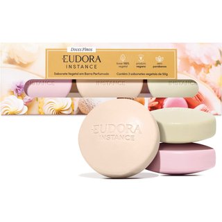 Kit Sabonete em Barra Vegetal Instance: Tartelete de Limão 50g + Bombom de Avelã 50g + Macaron de Framboesa 50g