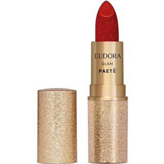Batom Cremoso Vermelho Glam Paetê 3g