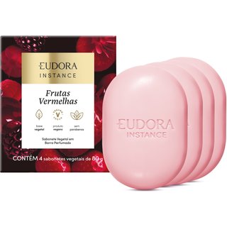 Sabonete Vegetal em Barra Perfumado Instance Frutas Vermelhas 4x80g