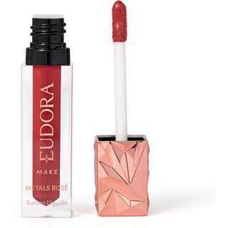 Batom Líquido Cremoso Metals Rosé Terracota Exclusivo Eudora Make 2,5m