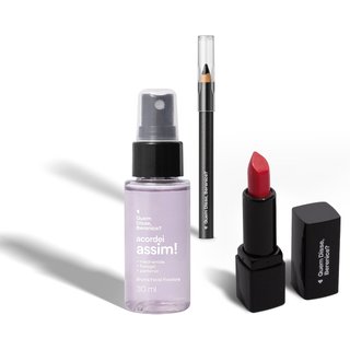 Combo Mini Batom Mate Vermemor 1,6g + Lápis de Olhos 600mg + Bruma Facial 30ml