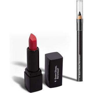 Combo Mini Make Clássica: Batom Vermelho 1,6g + Lápis de Olhos Preto 600mg