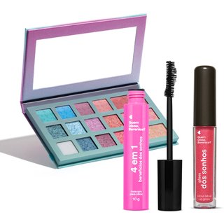 Combo Quem Disse, Berenice? Dos Sonhos: Paleta Multifuncional 24,6g + Máscara Para Cílios 10g + Gloss Labial Coral 4ml