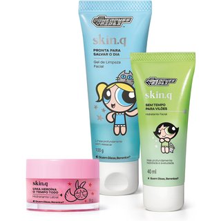 Combo Rotina Poderosa QDB As Meninas Super Poderosas:Gel de Limpeza Facial 100g + Hidratante Facial 40ml + Hidratante Labial 9g