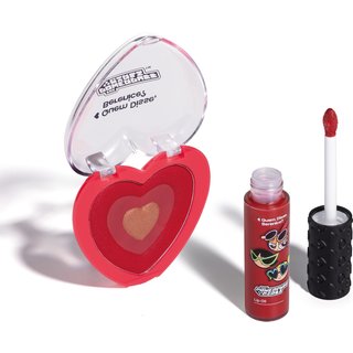 Combo QDB As Meninas Super Poderosas: Blush Compacto 4g + Lip Oil Vermelho 9,5ml