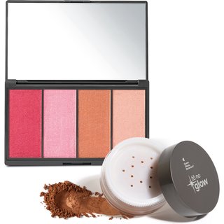 Combo Make Natural Tô No Glow: Paleta de Maquiagem Multifuncional 14,2g + Pó Solto Translúcido Cor 4 9g
