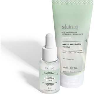 Combo Skin.q Combate Oleosidade: Gel de Limpeza Facial 150ml + Sérum Facial 30ml