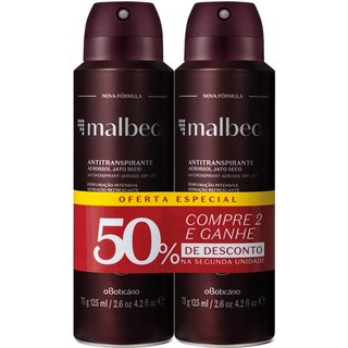 Kit Desodorante Antitranspirante Malbec (2 unidades)