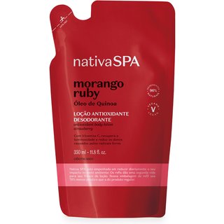 Refil Loção Antioxidante Desodorante Corporal Nativa SPA Morango Ruby 350ml