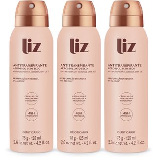 Combo Liz: Desodorante Antitranspirante Aerossol 75g (3 unidades)