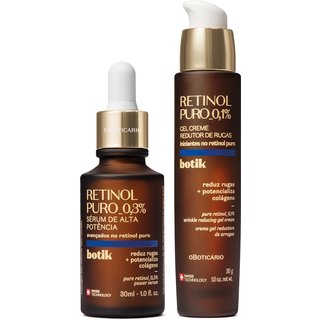 Combo Botik Retinol Puro: Sérum Facial 30ml+ Gel Creme Redutor de Rugas 30g