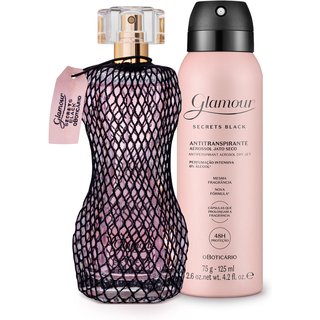 Combo Glamour Secrets Black: Desodorante Colônia 75ml + Desodorante Antitranspirante Aerossol 75g