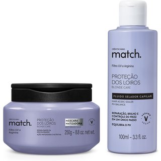 Combo Match Proteção dos loiros: Máscara Capilar Matizadora 250g + Fluido Selador 100ml