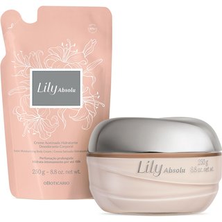 Combo Lily Absolu: Creme Acetinado Hidratante Desodorante 250g + Refil 250g