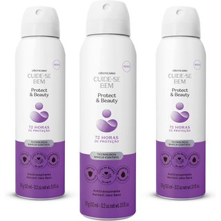 Combo Desodorante Aerosol Cuide-se Bem Protect and Care 90g/150ml (3 itens)