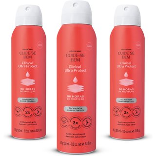 Combo Desodorante Aerosol Cuide-se Bem Clinical Ultra Protect (3 itens)